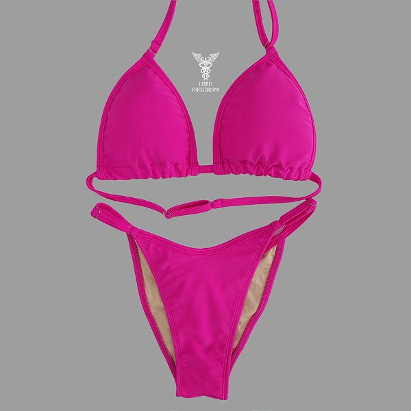 Biquíni Fit Model NPC – Rosa em Lycra