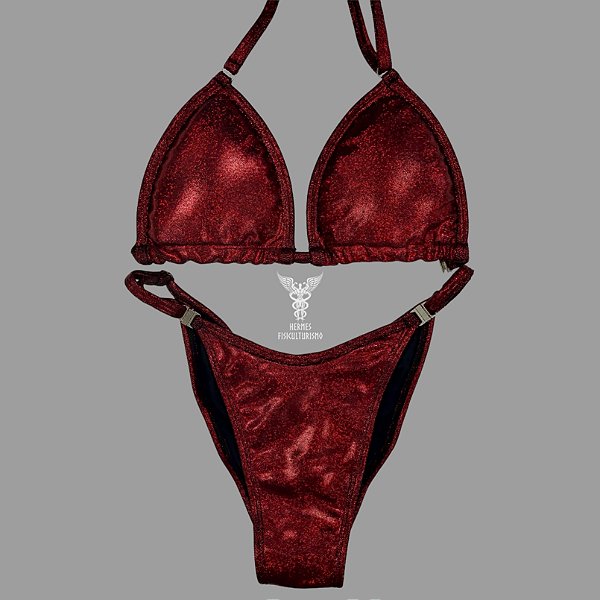 Biquíni Fit Model NPC – Rubi Brilhante Holográfico