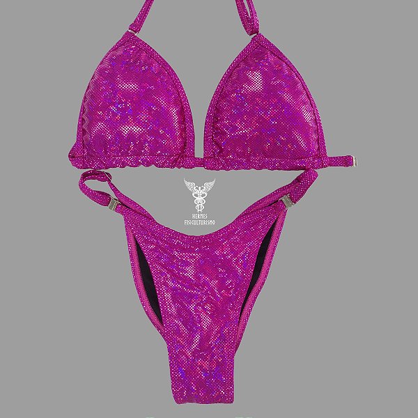 Biquíni Fit Model NPC – Rosa Holográfico