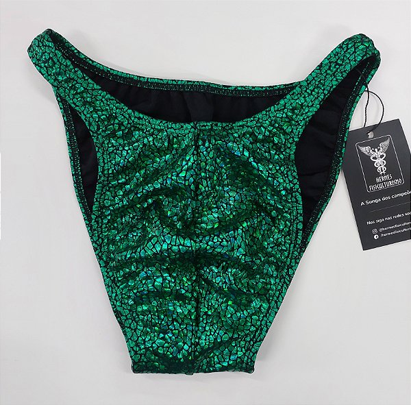 Sunga Bodybuilder – Tradicional – GG – Esmeralda Réptil – Sem costura