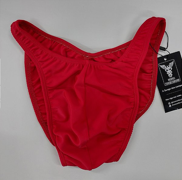 Sunga Bodybuilder – Tradicional – GG – Vermelha em Lycra – Com costura