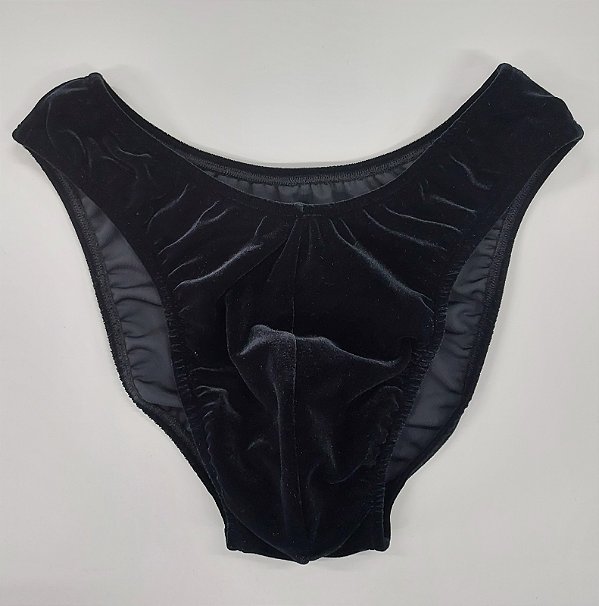 Sunga Bodybuilder – IFBB – GG – Preta em Veludo – Sem costura