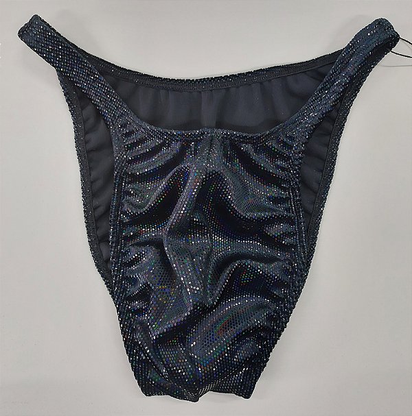 Sunga Bodybuilder – Pró – GG – Preta em veludo Holográfico – Sem costura