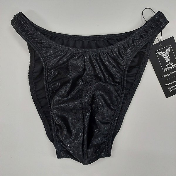 Sunga Bodybuilder – Tradicional – G – Preta Brilhante – Sem costura