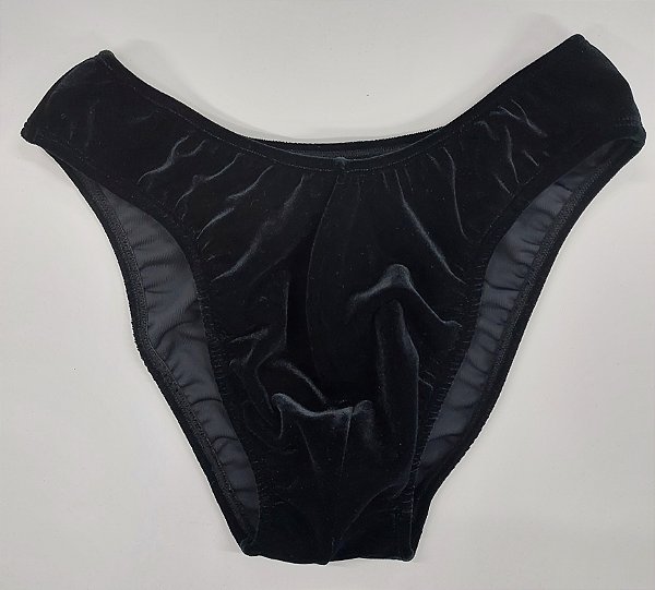 Sunga Bodybuilder – IFBB – G – Preta em Veludo – Sem costura