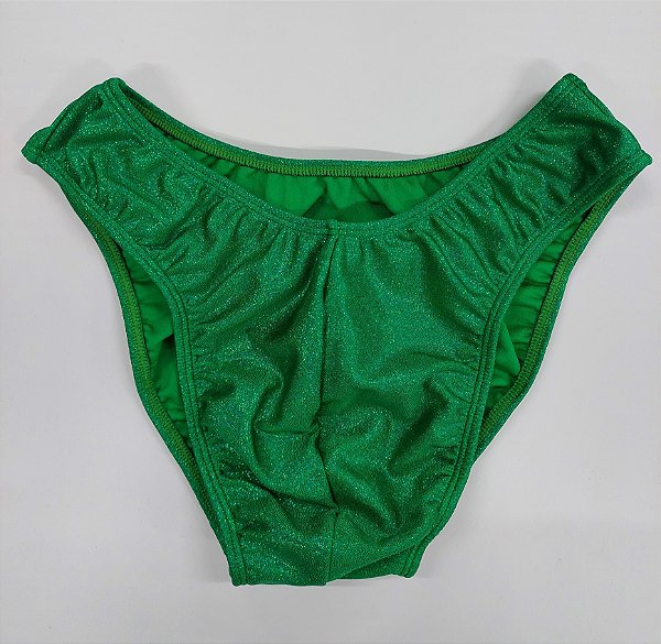 Sunga Bodybuilder – IFBB – G – Verde Brilhante Holográfica – Sem costura