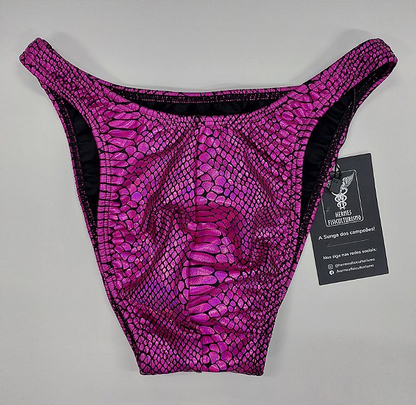 Sunga Bodybuilder – Tradicional – M – Rosa Cobra – Sem costura