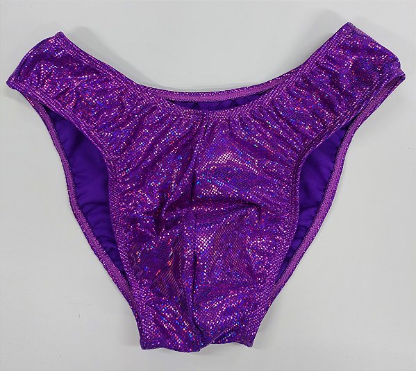 Sunga Bodybuilder – IFBB – M – Roxa Holográfica – Sem costura