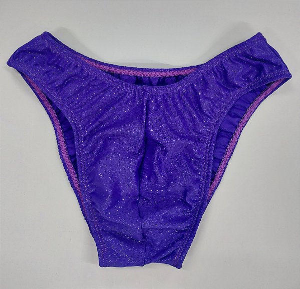 Sunga Bodybuilder – IFBB – M – Roxa com Glitter – Sem costura