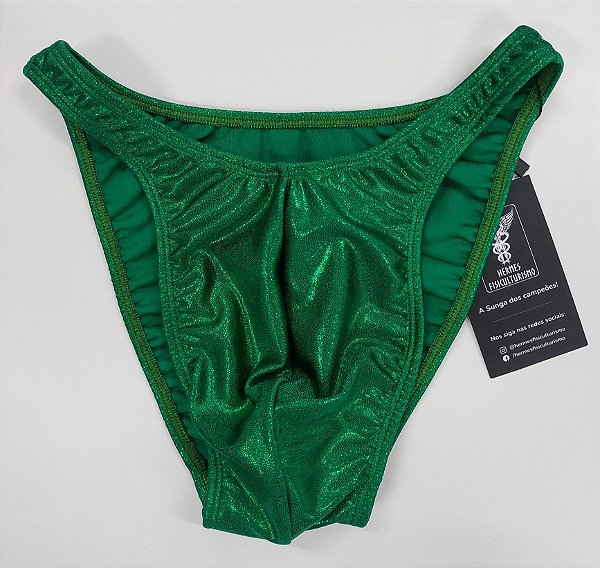Sunga Bodybuilder – Tradicional – P – Verde Brilhante – Sem costura