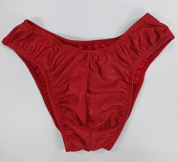 Sunga Bodybuilder – IFBB – P – Vermelha Brilhante Holográfica – Sem costura