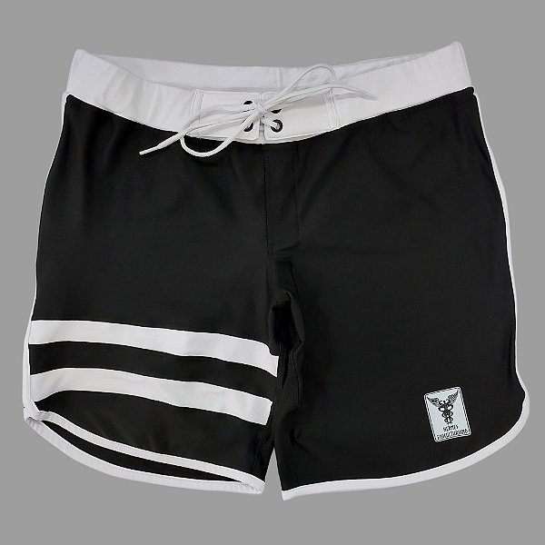 Bermuda Mens Physique Curta – Preta com Branco e listras – 36