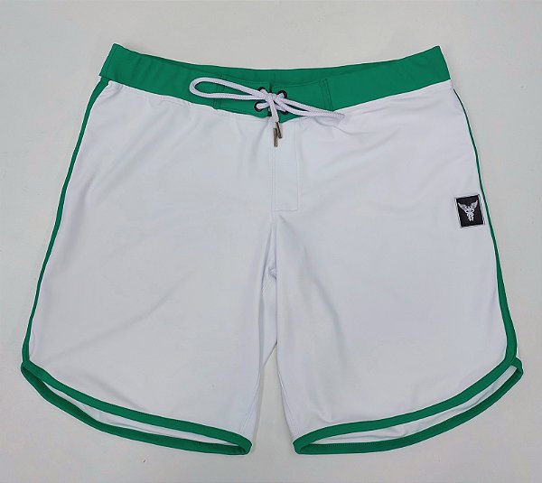 Bermuda Mens Physique Curta – Branca com esmeralda – 38