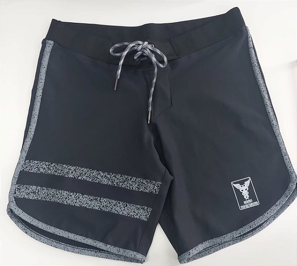 Bermuda Mens Physique Curta – Preta Dimensione com listras cinza – 36