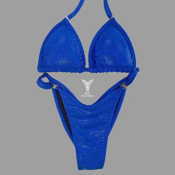 Biquíni Fit Model NPC – Azul Real Brilhante Holográfico