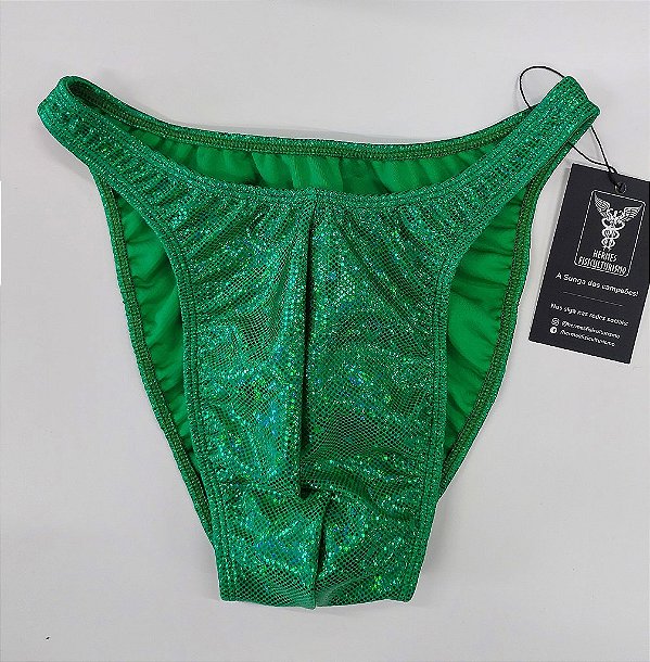 Sunga Bodybuilder – Tradicional – GG – Verde Holográfica – Sem costura