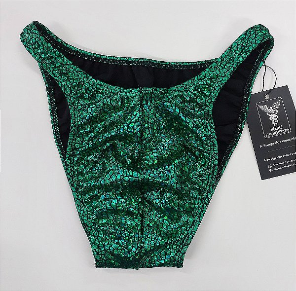 Sunga Bodybuilder – Tradicional – GG – Esmeralda Réptil – Sem costura