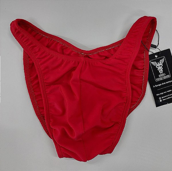 Sunga Bodybuilder – Tradicional – GG – Vermelha em Lycra – Com costura