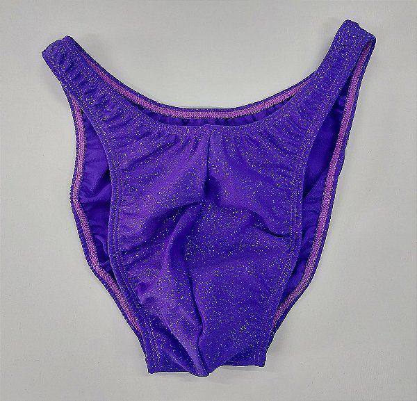 Sunga Bodybuilder – Tradicional – GG – Roxa com glitter – Sem costura