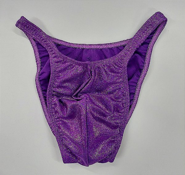 Sunga Bodybuilder – Pró – M – Roxa Brilhante Holográfica – Sem costura