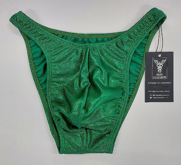 Sunga Bodybuilder – Tradicional – G – Verde Brilhante – Sem costura