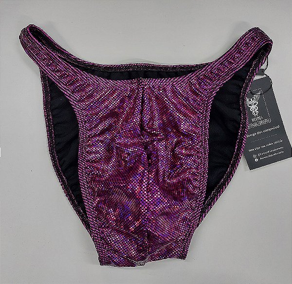 Sunga Bodybuilder – Tradicional – G – Magenta Holográfica – Sem costura