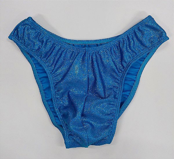 Sunga Bodybuilder – IFBB – G – Turquesa Brilhante Holográfica – Sem costura