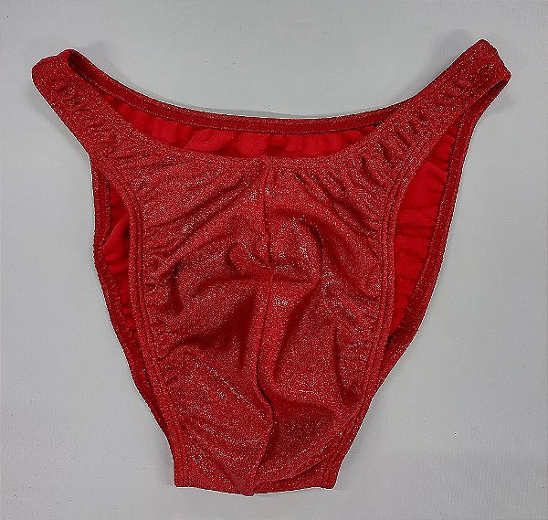 Sunga Bodybuilder – Tradicional – M – Vermelha Brilhante Holográfica – Sem costura