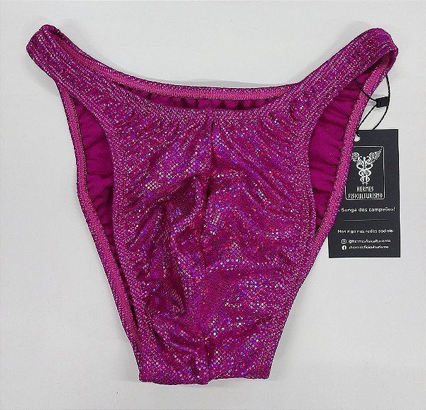 Sunga Bodybuilder – Tradicional – M – Rosa Holográfica – Sem costura