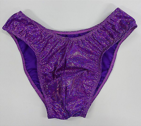 Sunga Bodybuilder – IFBB – M – Roxa Holográfica – Sem costura