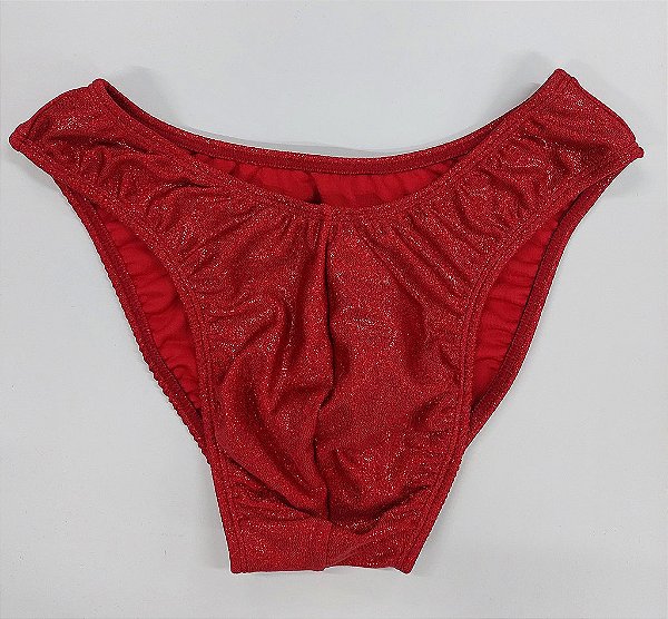 Sunga Bodybuilder – IFBB – M – Vermelha Brilhante Holográfica – Sem costura