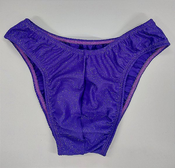 Sunga Bodybuilder – IFBB – M – Roxa com Glitter – Sem costura