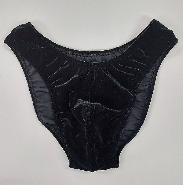 Sunga Bodybuilder – IFBB – M – Preta em Veludo – Sem costura