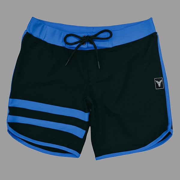 Bermuda Mens Physique Curta – Preta com ìndigo e listras – 34