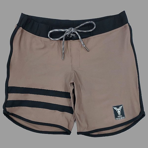 Bermuda Mens Physique Curta – Café com preto e listras – 36