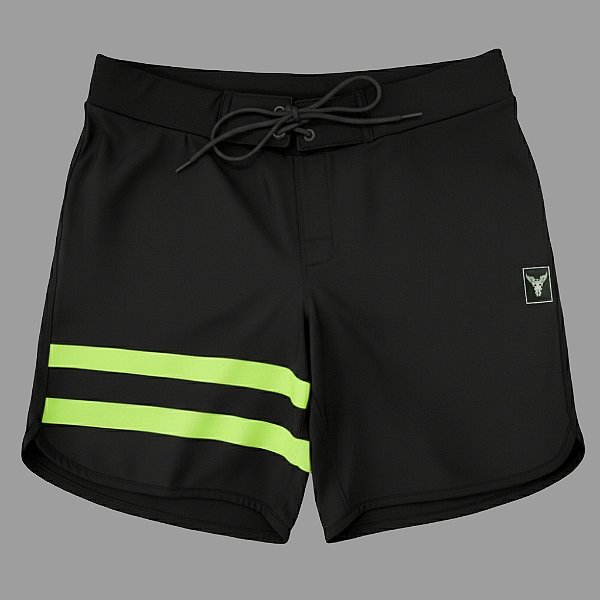 Bermuda Men's Physique Curta Preta com Listras Lima