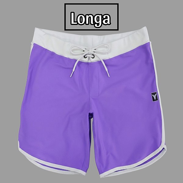 Bermuda Men's Physique Longa Lilás com Branco