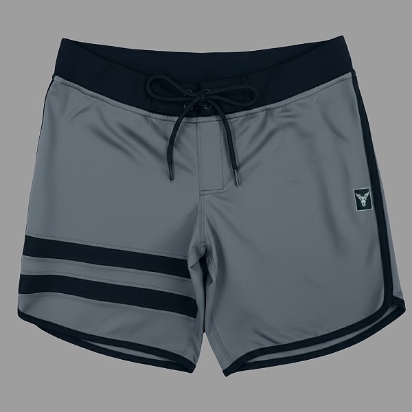 Bermuda Men's Physique Curta Grafite com Preto e Listras