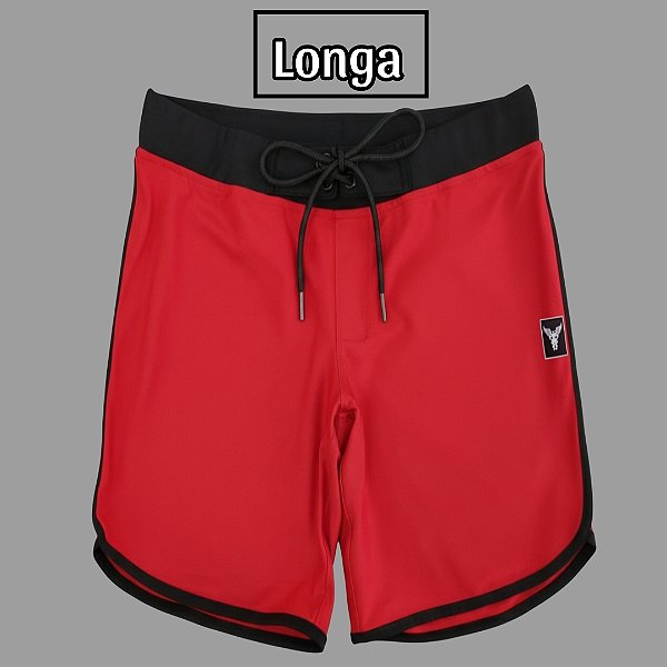 Bermuda Men's Physique Longa Vermelha com Preto