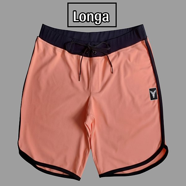 Bermuda Men's Physique Longa Laranja Claro Flúor