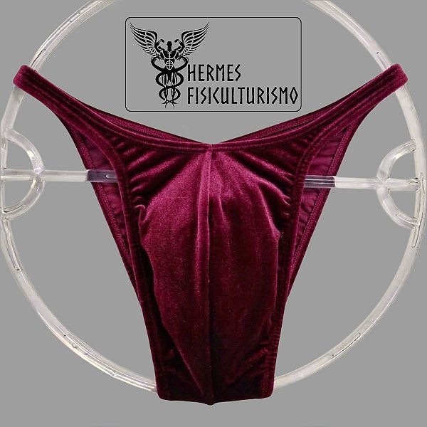 Sunga Bodybuilder Bordô em Veludo - Corte Pró