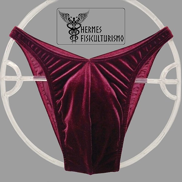 Sunga Bodybuilder Bordô em Veludo - Corte Tradicional