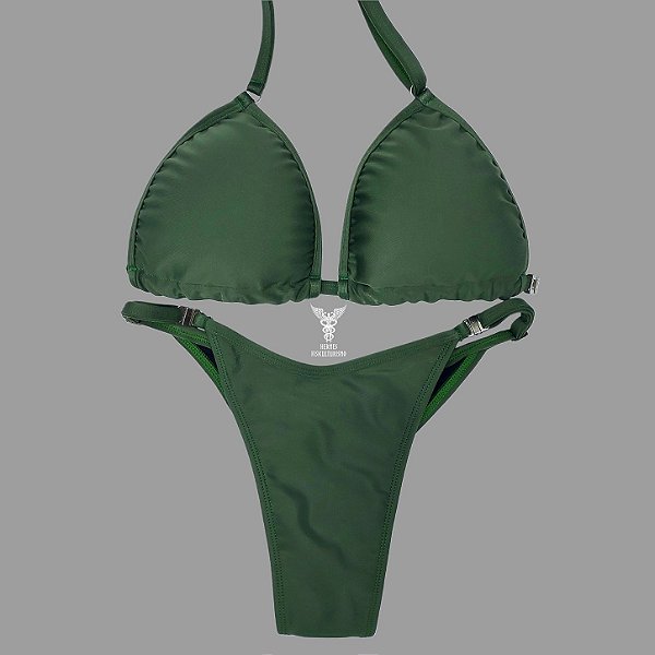 Biquíni de Poses – Verde Militar em Lycra