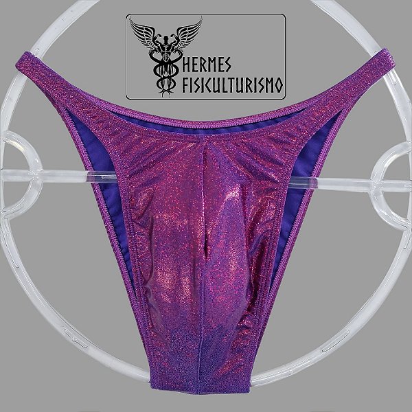Sunga Bodybuilder Uva Brilhante Holográfico - Corte Pró
