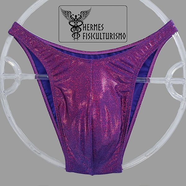 Sunga Bodybuilder Uva Brilhante Holográfico - Corte Tradicional