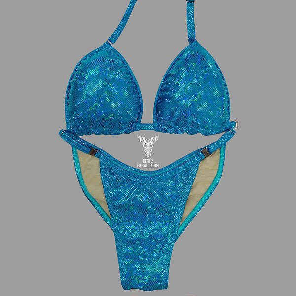 Biquíni Fit Model NPC – Turquesa Holográfico