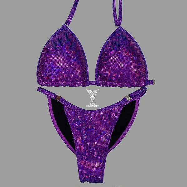 Biquíni Fit Model NPC – Roxo Holográfico