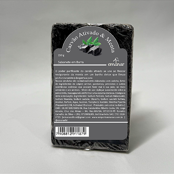 Sabonete em Barra Carvão ativado & Menta 150 g