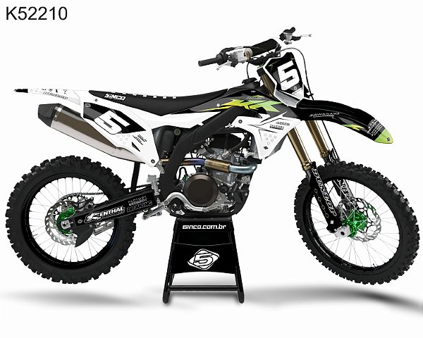 KIT GRÁFICO KX 450 F 2019 A 2022 - KX 250 F - 2021 A 2022 - KAWA WHITE - K52210