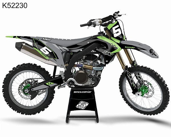 KIT GRÁFICO KX 450 F 2019 A 2022 - KX 250 F - 2021 A 2022 - PUNISHMENT GREY - K52230